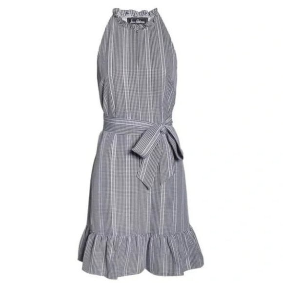 NEW! Sam Edelman Black & White Gingham Ruffle Dress - size 6 - Picture 4 of 15